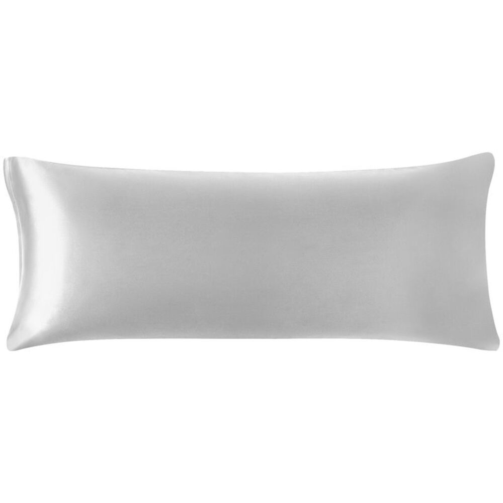 Satin Body Pillowcases with Zipper Closure 20"x54" Silver